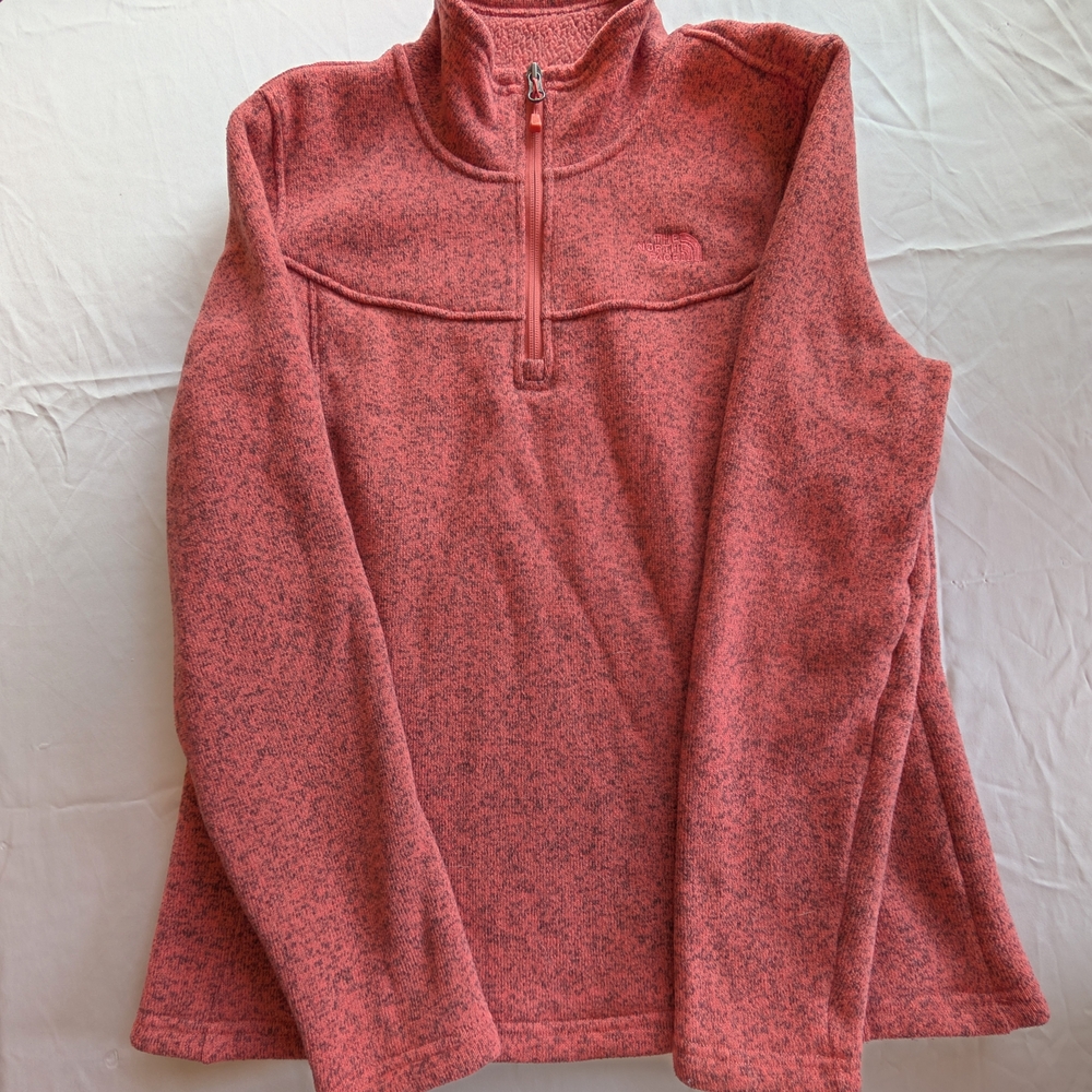 The North Face Crescent 1/4 Zip Fleece Pullover Sweater Knit Pink (XL)